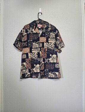 RJC Hawaiian Shirt Men XL Made in Hawaii USA Tropical Aloha Patchwork Floral